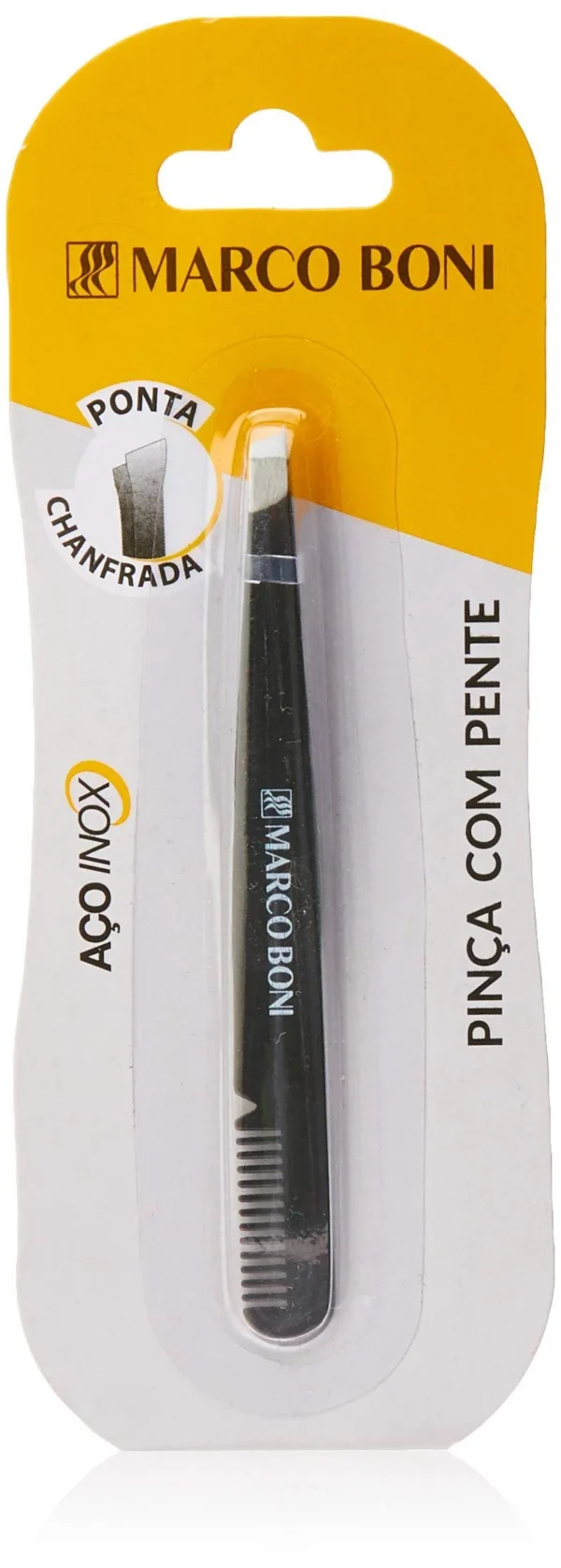 Eyebrow Beveled Tweezers with comb - Marco Boni  - Ponta Chanfrada com Pente - Image 2