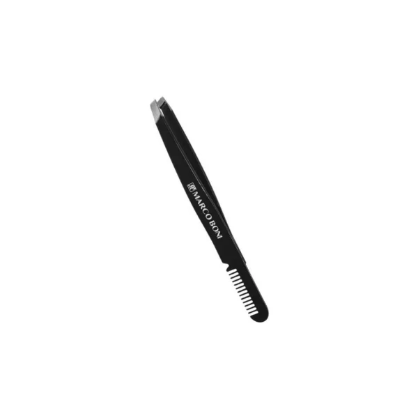 Eyebrow Beveled Tweezers with comb - Marco Boni  - Ponta Chanfrada com Pente