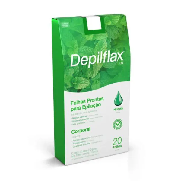Depilflax Mint Ready to Use Body Wax Strips – 20 Sheets