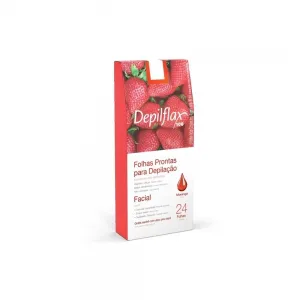Depilflax Facial Wax Strips Strawberry 45mm x 90mm – 20 Sheets