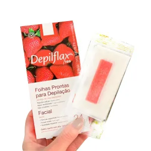 Depilflax Facial Wax Strips Strawberry 45mm x 90mm – 20 Sheets - Image 3