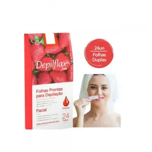 Depilflax Facial Wax Strips Strawberry 45mm x 90mm – 20 Sheets - Image 2